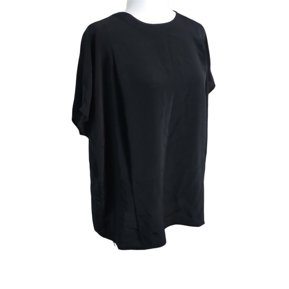La Chine Plus by Galinda Wang Black Cap Sleeve Blouse. 2X